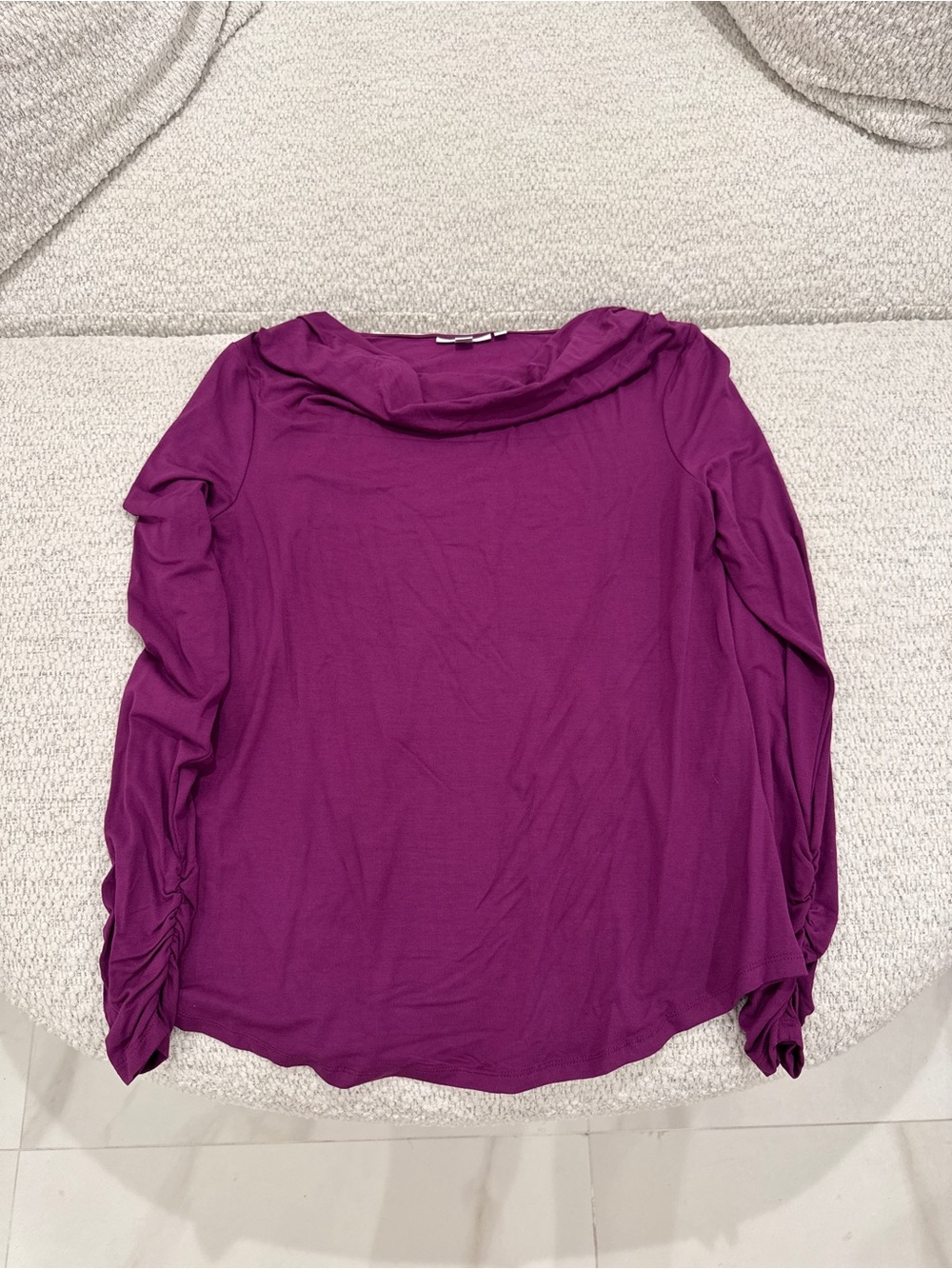 Chico’s Purple Women's Draped Neck Long Sleeve Top
